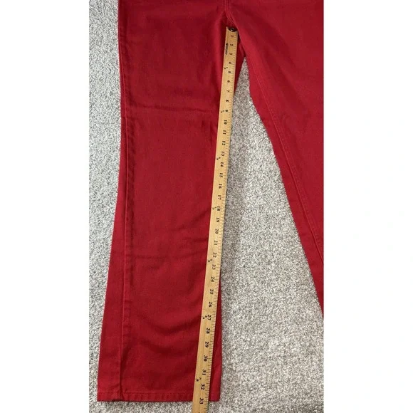 Newport News Jeanology Womens Red Straight Leg Jeans Pants Size 12 - Picture 2 of 6